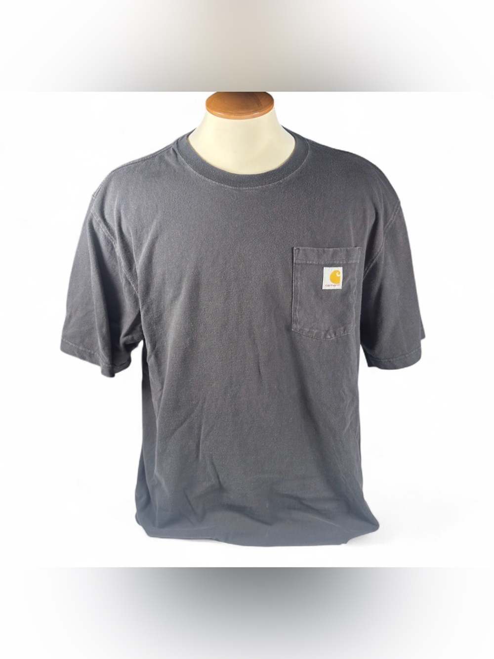 Carhartt Short Sleeve Loose Fit Tee - Charcoal Gray with Yellow Logo Men Size XL